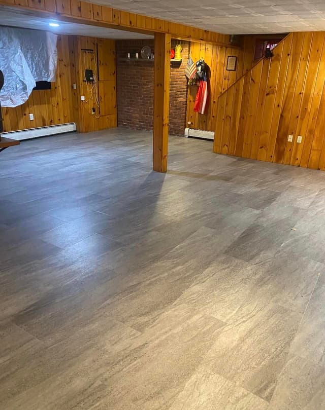 Home - Basement - finished Luxury Vinyl Plank flooring