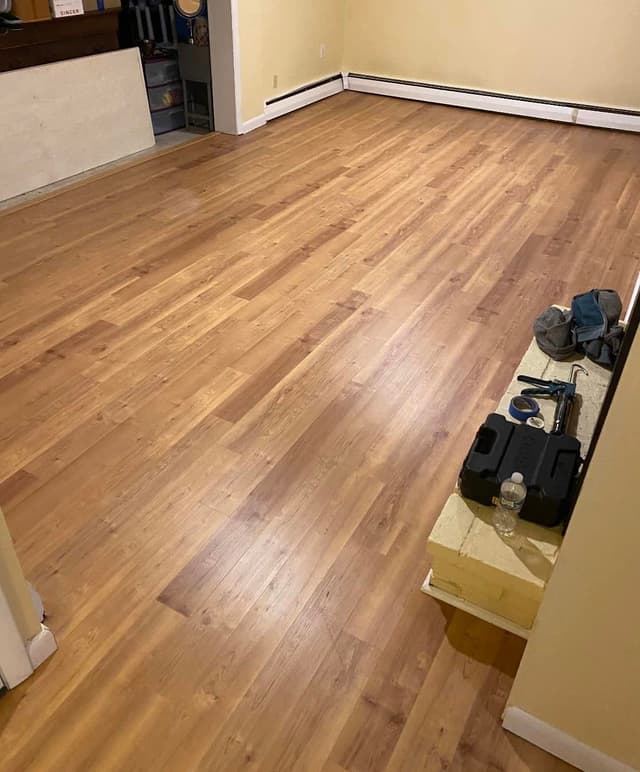 Home - Bedrooms & Living Room - finished Luxury Vinyl Plank flooring